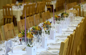 Table setting with flowers