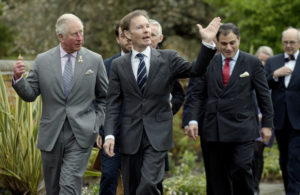 HRH The Prince of Wales views the College gardens