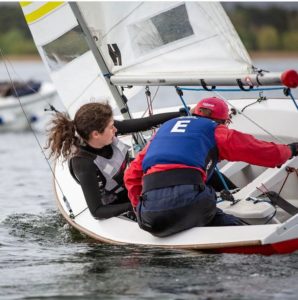 Marlene sailing as part of Oxford University Sailing Club