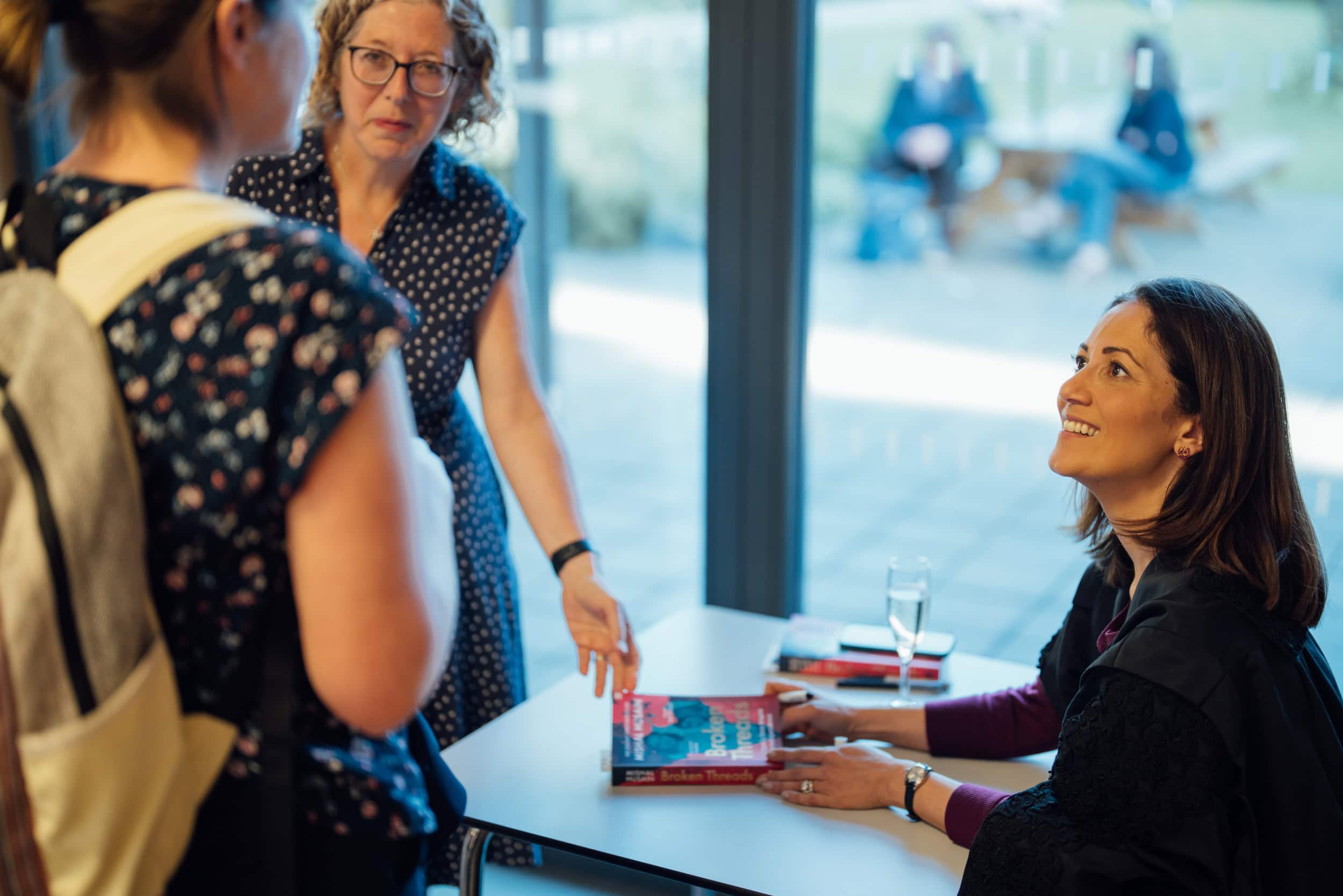 Mishal Husain signing copies of her book