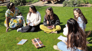 students with artist in residence