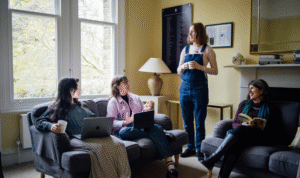 Students in a shared common room