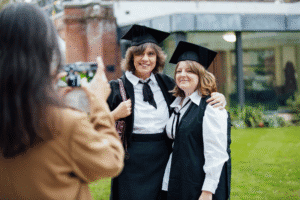 Students having their photo taken