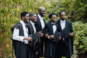 Students smiling at camera
