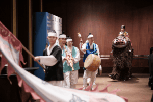 Performers in traditional Korean dress lead a cultural procession with music and dance during the Open Conversations event in Seoul.