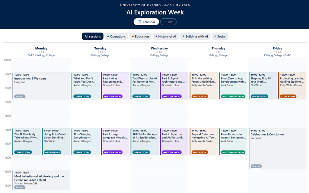 AI Exploration Week calendar image